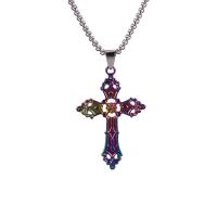 Cruach Tíotáiniam Geansaí Necklace, le since cóimhiotal bannaí, Cross, ildaite plátáilte, stíleanna éagsúla do rogha & do fear & log, il-daite, Fad Thart 27.6 Inse, Díolta De réir PC