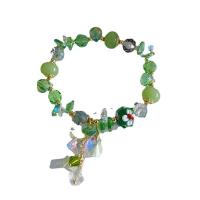 Pulsera de perlas de vidrio, con aleación de zinc, para mujer, más colores para la opción, longitud aproximado 21 cm, Vendido por UD