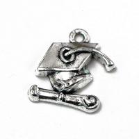 Sinc Alloy Pendants, plátáilte, airgid, 17x14x3mm, Díolta De réir PC