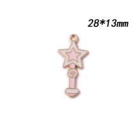 Zink legering emalje vedhæng, Zinc Alloy, flere farver til valg, 28x13mm, Solgt af PC