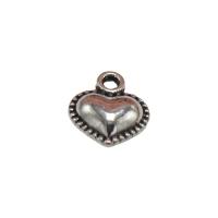 Zinc Alloy Heart Pendler, forgyldt, sølv, 13x12mm, Solgt af PC