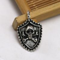 Sinc Alloy Skull Pendants, plátáilte, Oíche Shamhna Jewelry Gift, airgid, 29x18mm, Díolta De réir PC