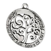 Zinc Alloy Pendler, Tree of Life, antik sølv farve forgyldt, Unisex & hule, sølv, nikkel, bly & cadmium fri, 28x32x2mm, Hole:Ca. 2mm, Solgt af KG