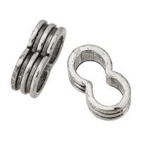 Zinc Alloy Slider Beads, antik sølv farve forgyldt, du kan DIY, sølv, nikkel, bly & cadmium fri, 14x8x5mm, Hole:Ca. 5.5mm, Solgt af KG