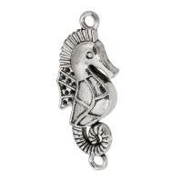 Zink Alloy Kontaktdon Cabochon Setting, Seahorse, antik silver pläterad, DIY & 1/1 slinga, silver, nickel, bly och kadmium gratis, 15x35x4mm, Hål:Ca 2.5mm, Säljs av KG