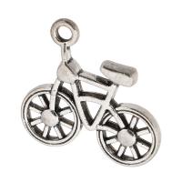 Colgantes de Aleación de Zinc, Bicicleta, chapado en color de plata antigua, unisexo, plateado, libre de níquel, plomo & cadmio, 20x19x3mm, agujero:aproximado 2mm, Vendido por KG