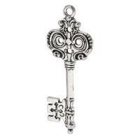 Zink Alloy Key Hängen, Nyckel, antik silver pläterad, Unisex, silver, nickel, bly och kadmium gratis, 20x51x2mm, Hål:Ca 2.5mm, Säljs av KG