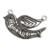 Connecteur en alliage de Zinc animal, oiseau, Plaqué de couleur d'argent, DIY & boucle de 1/1, argent, protéger l'environnement, sans nickel, plomb et cadmium, 40x24x2mm, Trou:Environ 2.5mm, Vendu par kg