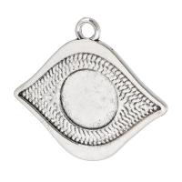 In lega di zinco del pendente Cabochon Setting, lega in zinco, placcato argento antico, DIY, argento, assenza di nichel,piombo&cadmio, 32x28x1mm, Foro:Appross. 3mm, Venduto da kg