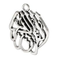 Zinc Alloy Hollow Pendler, antik sølv farve forgyldt, Unisex, sølv, nikkel, bly & cadmium fri, 32x39x4mm, Hole:Ca. 3mm, Solgt af KG