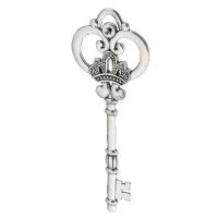 Zinc Alloy Key riipukset, Sinkkiseos, Avain, antiikki hopea päällystetty, Unisex, hopea, nikkeli, lyijy ja kadmium vapaa, 31.50x82x3mm, Myymät KG