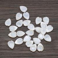 Natural White Shell Pendler, Leaf, du kan DIY, hvid, 9x12mm, 10pc'er/Bag, Solgt af Bag