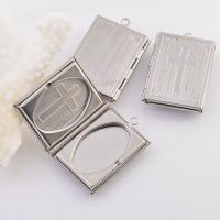 Fashion Locket Pendants 304 Stainless Steel Rectangle polished fashion jewelry & DIY & Unisex  original color Sold By PC