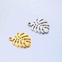 Stainless Steel Pendants 304 Stainless Steel Leaf Vacuum Ion Plating DIY Sold By Bag