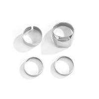 Cink Alloy Ring Set, Cink ötvözet, platina színű bevont, 4 darab & az ember, nikkel, ólom és kadmium mentes, 17mm, 20mm, Méret:6.5-10.5, Által értékesített Set