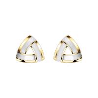 Ottone stallone orecchino, Triangolo, Placcato in oro 14K, per la donna & smalto & cavo, 22x22mm, Venduto da PC