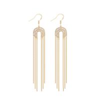 Fashion Fringe Orecchini, ottone, Placcato in oro 14K, Micro spianare cubic zirconia & per la donna, 80mm, Venduto da coppia