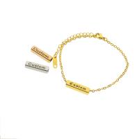 Acier inoxydable 304 bracelet, avec 1.97inch chaînes de rallonge, bijoux de mode & unisexe, plus de couleurs à choisir, Longueur Environ 6.69 pouce, Vendu par PC