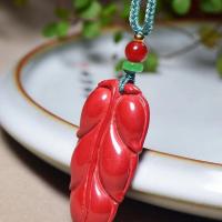 Cinnabar Pendants Leaf red Sold By PC