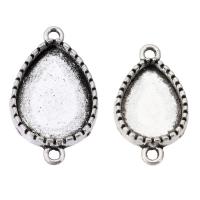 lega in zinco accessori connettori cabochon, Lacrima, placcato argento antico, DIY & formato differente per scelta & 1/1 anello del connettore, argento, assenza di nichel,piombo&cadmio, Foro:Appross. 2mm, Venduto da kg