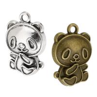 Sinkkiseos Animal riipukset, Panda, päällystetty, Unisex, enemmän värejä valinta, nikkeli, lyijy ja kadmium vapaa, 14x21x4mm, Reikä:N. 2mm, N. 400PC/laukku, Myymät laukku