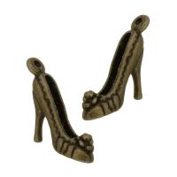 Pendentifs en alliage de zinc, chaussures, Plaqué de couleur de bronze antique, unisexe, protéger l'environnement, sans nickel, plomb et cadmium, 17x14x4mm, Trou:Environ 2mm, Vendu par kg