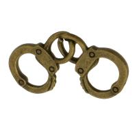 Zinco-Alloy-Connettore, lega in zinco, manette, placcato bronzo antico, DIY & 1/1 anello del connettore, assenza di nichel,piombo&cadmio, 11.50x32x1.50mm, Venduto da kg