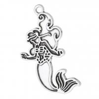 Zink Alloy Animal Hängen, Mermaid, antik silver pläterad, Unisex, silver, nickel, bly och kadmium gratis, 23x33x1.50mm, Hål:Ca 2mm, Säljs av KG