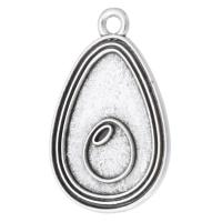 Sinc Alloy Pendants, Teardrop, dath airgid antique plátáilte, unisex, airgid, nicil, luaidhe & caidmiam saor in aisce, 18x27.50x1.50mm, Poll:Thart 2mm, Díolta De réir KG