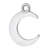 Zinc alliage Moon pendentifs, alliage de zinc, lune, Plaqué de couleur d'argent, unisexe, argent, protéger l'environnement, sans nickel, plomb et cadmium, 15x19x1mm, Trou:Environ 2mm, Vendu par kg