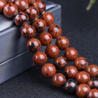 Natural Mahogany Obsidian Beads polished Sold Per Approx 15.75 Inch Strand