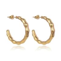 Titanium Staal Earring, Ronde, gold plated, mode sieraden & voor vrouw, gouden, 5mm, Binnendiameter:Ca 30mm, Verkocht door pair