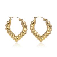 Titanium Steel Hoop Earring Round gold color plated fashion jewelry & for woman golden 6mm Inner Approx 30mm Sold By Pair