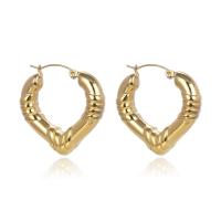 Titanium Staal Hoop Earring, Ronde, gold plated, mode sieraden & voor vrouw, gouden, 6mm, Binnendiameter:Ca 30mm, Verkocht door pair