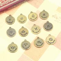 Zinc Alloy Pendants Round antique bronze color plated 12 pieces & DIY nickel lead & cadmium free Sold By Set