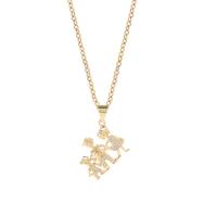 Cubic Zircon Micro Pave Brass Necklace gold color plated micro pave cubic zirconia & for woman golden Length Approx 17.7 Inch Sold By PC