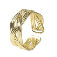 Brass Cuff Finger Ring gold color plated Adjustable & for woman & hollow golden 18mm Sold By PC