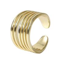 Messing Cuff fingerring, guldfarve belagt, Justerbar & for kvinde, gylden, 18mm, Solgt af PC