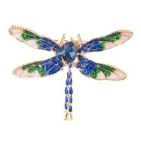 Glazuur broche, Zinc Alloy, Dragonfly, gold plated, voor vrouw & met strass, nikkel, lood en cadmium vrij, 48x36mm, 10pC's/Lot, Verkocht door Lot