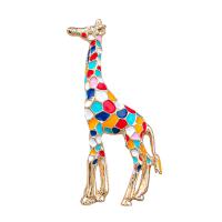 Glazuur broche, Zinc Alloy, Giraffe, gold plated, voor vrouw, nikkel, lood en cadmium vrij, 27x59mm, 10pC's/Lot, Verkocht door Lot