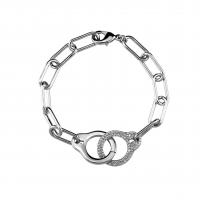 Cilindrata Zircone Bracciale in ottone micro pavimenta, manette, placcato, unisex & Micro spianare cubic zirconia, nessuno, Lunghezza Appross. 6.7 pollice, Venduto da PC