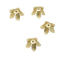 Messing Perlenkappe, Blume, goldfarben plattiert, DIY, goldfarben, frei von Nickel, Blei & Kadmium, 11x0.30mm, ca. 100PCs/Tasche, verkauft von Tasche