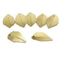 Brass Jewelry Pendants Leaf gold color plated Unisex golden nickel lead & cadmium free Approx Sold By Bag