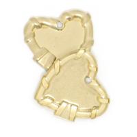 Brass Heart Riipukset, Messinki, Sydän, kullan väri kullattu, Unisex, kultainen, nikkeli, lyijy ja kadmium vapaa, 19.60x19.90mm, N. 100PC/laukku, Myymät laukku