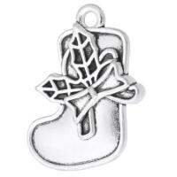 Pendants Sinc Alloy Nollag, dath airgid antique plátáilte, unisex, airgid, nicil, luaidhe & caidmiam saor in aisce, 19x25x3mm, Poll:Thart 2mm, Díolta De réir KG