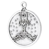 Zinc Alloy Pendants Flat Round antique silver color plated Unisex silver color nickel lead & cadmium free Approx 2mm Sold By KG