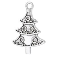 Zinklegering Kerst Hangers, Zinc Alloy, Kerstboom, antiek zilver plated, uniseks, zilver, nikkel, lood en cadmium vrij, 18x26x2mm, Gat:Ca 2mm, Verkocht door KG