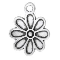 Sinc Alloy Flower Pendants, dath airgid antique plátáilte, unisex, airgid, nicil, luaidhe & caidmiam saor in aisce, 16x19x3mm, Poll:Thart 2mm, Díolta De réir KG