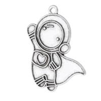 Colgantes de Aleación de Zinc, astronauta, chapado en color de plata antigua, unisexo, plateado, libre de níquel, plomo & cadmio, 26x32x1mm, agujero:aproximado 2mm, Vendido por KG