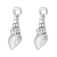 Sinc Alloy Pendants, Conch, dath airgid antique plátáilte, unisex, airgid, nicil, luaidhe & caidmiam saor in aisce, 5x16x3mm, Poll:Thart 1mm, Díolta De réir KG